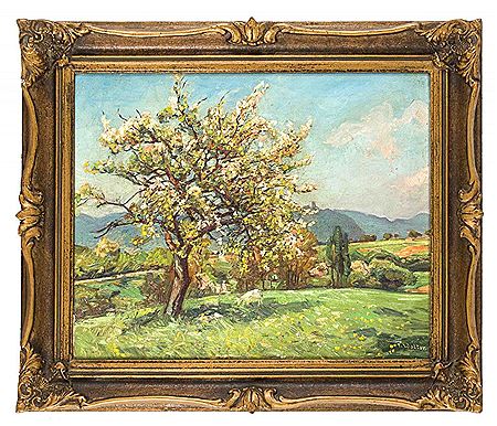 Frühlingslandschaft am Fuße des Drachenfelsens