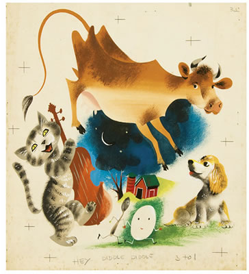 Hey Diddle Diddle by Leonard Weisgard - Auction record, sale price, and art valuation. Compare with similar artists and explore comparable artworks.