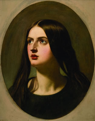 Portrait of a Woman, in a painted oval