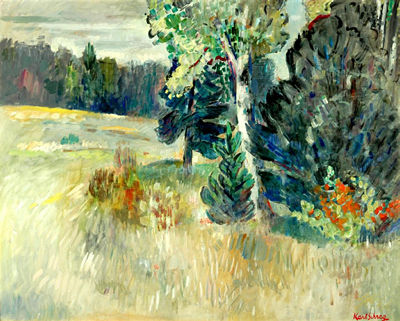 Big Meadow with Birch Tree