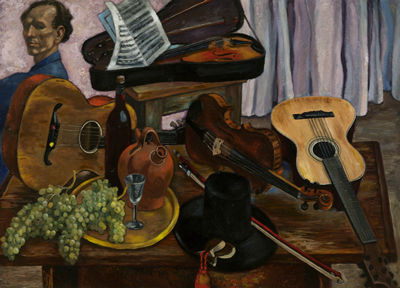 Portrait of Bertram Hartman: Still Life with Self Portrait