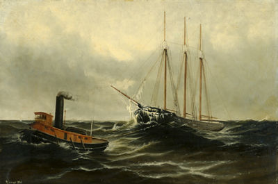 Steamer Tug and Schooner