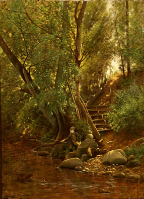 Fishing at The Gables by John Clinton Ogilvie - Auction record, sale price, and art valuation. Compare with similar artists and explore comparable artworks.