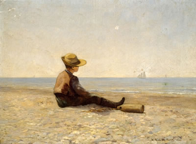 Sample artwork by Hiram Peabody Flagg (1858 - 1937), known for sailing ship, marine and historical genre painting - View similar artists and auction records