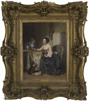 Playing with the Cat, 1848