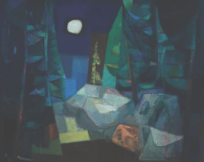 Monhegan Woods I by Remo Michael Farruggio - Auction record, sale price, and art valuation. Compare with similar artists and explore comparable artworks.