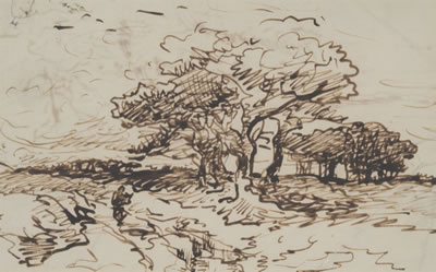 Views from Fontainebleau Forest (A double-sided drawing)