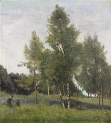 Prairie plantee d'arbres