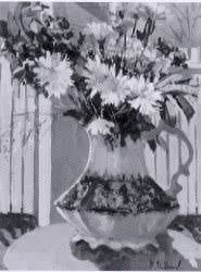 Blue Pitcher with Flowers