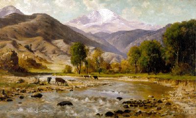 Western Mountain River Valley by Thaddeus Welch - Auction record, sale price, and art valuation. Compare with similar artists and explore comparable artworks.