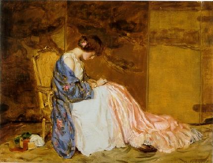 Girl Sewing