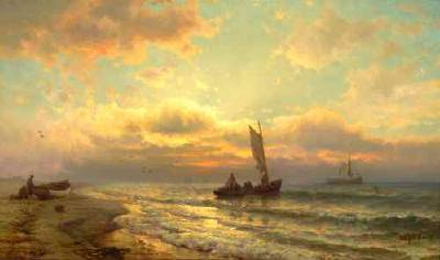 Fishermen at Sunset