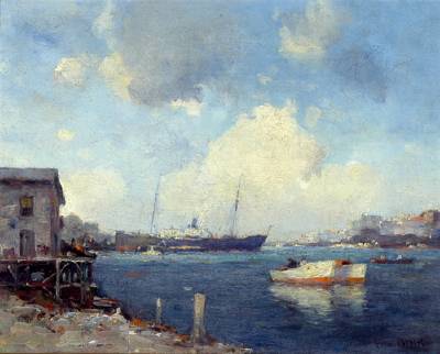 New York from Hoboken by Gustav (Gustave) Wolff - Auction record, sale price, and art valuation. Compare with similar artists and explore comparable artworks.