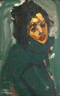 "Portrait en vert" (l'épouse de l'artiste) by Vassyl Khmeluk - Auction record, sale price, and art valuation. Compare with similar artists and explore comparable artworks.