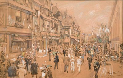 La rue Gontat- Biron à Deauville en 1919 by Pierre Marie Alfred Chapuis - Auction record, sale price, and art valuation. Compare with similar artists and explore comparable artworks.