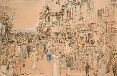 La rue Gontat- Biron à Deauville en 1913