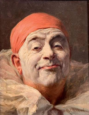 Autoportrait en clown au bonnet rouge by Armand Francois Joseph Henrion - Auction record, sale price, and art valuation. Compare with similar artists and explore comparable artworks.