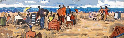 Scène de plage by François Graves - Auction record, sale price, and art valuation. Compare with similar artists and explore comparable artworks.
