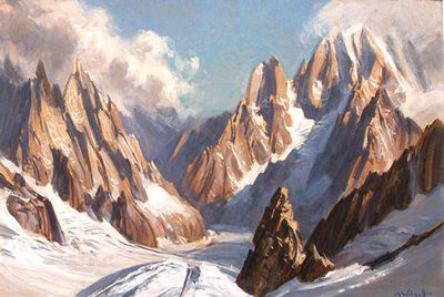 Vallée Blanche au rocher de la Vierge, 2-9-1964, le matin