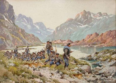 Chasseurs Alpins au lac Léris