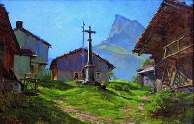 Le Calvaire à Maison Neuve-Sixt (Hte Savoie). La pointe à Sables