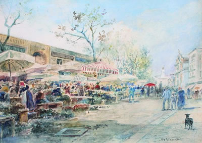 Marché aux fleurs sur le Cours Saleya, Nice.