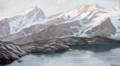 La Meije, et le Rateau depuis le Lac Lérié