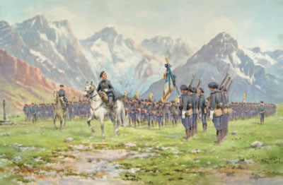 Chasseurs Alpins devant le boutaiet et la Medje by Bernard Rambaud - Auction record, sale price, and art valuation. Compare with similar artists and explore comparable artworks.