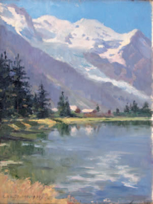 Le lac du Casino, le Mont Blanc