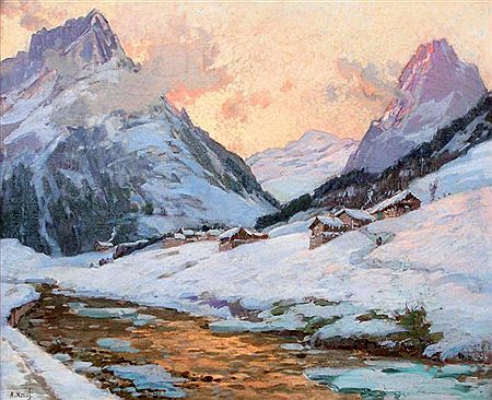"Lever de soleil, vallée du Vénéon".