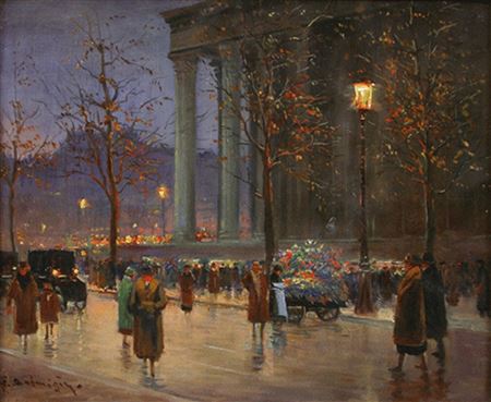 Le marché aux fleurs Place de la Madeleine le soir. by Paul Marcel Balmigere - Auction record, sale price, and art valuation. Compare with similar artists and explore comparable artworks.