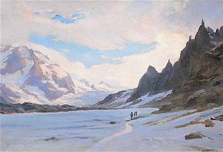 Cordée le long du glacier