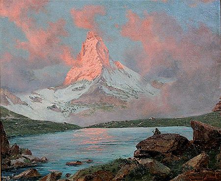 Le Cervin au soleil levant, 1935 by Edouard Brun - Auction record, sale price, and art valuation. Compare with similar artists and explore comparable artworks.