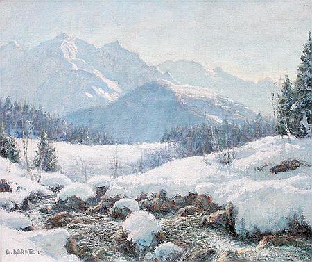 A Praz-Coutant, Hiver 1954, vue sur le Mont Blanc