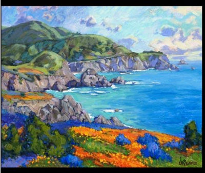 Bixby Creek Bridge with Poppies & Lupine by James Slay - Auction record, sale price, and art valuation. Compare with similar artists and explore comparable artworks.