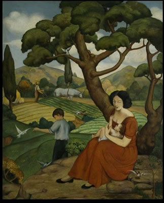 A Farming Family, Mother with Children. 1931 by Rosario Gerbino - Auction record, sale price, and art valuation. Compare with similar artists and explore comparable artworks.