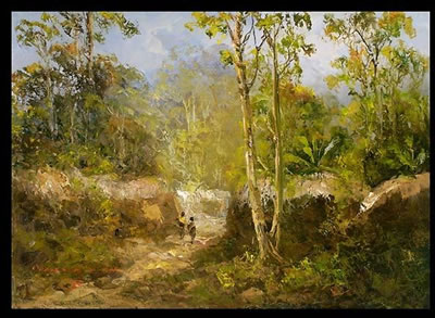 Two Figures in a Forest