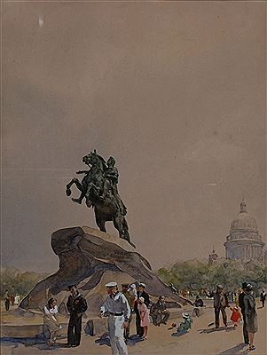 The bronze horseman St Petersburg, circa 1955