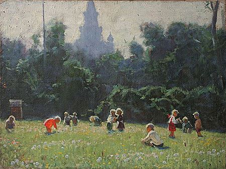 Children in the fields, 1950