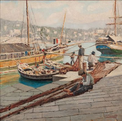 Hafenszene by Cesare Esposito - Auction record, sale price, and art valuation. Compare with similar artists and explore comparable artworks.