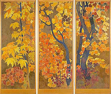 Paravent à trois feuilles um 1946