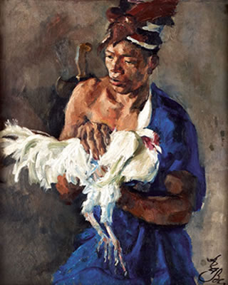 Man Holding Cockerel
