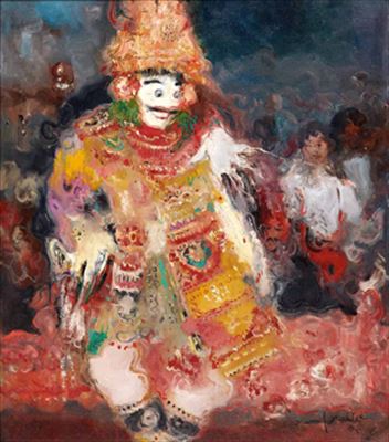 Menangkap Gerak dan Warna si Angkara Murka 2(Capturing Rangda's Movement and Color 2) by Inanta Hadipranoto - Auction record, sale price, and art valuation. Compare with similar artists and explore comparable artworks.