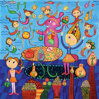 Sample artwork by Eugenie Handiono (Born 1973), known for painting - View similar artists and auction records