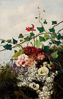 Bodegones de flores (a pair)