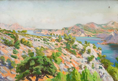 Vista de Andratx, Mallorca by Joan Fuster Bonnin - Auction record, sale price, and art valuation. Compare with similar artists and explore comparable artworks.