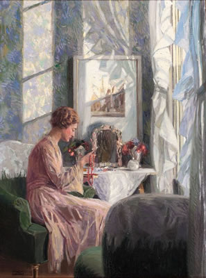 Oung Woman in Front of a Window