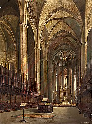 INTERIOR DE LA CATEDRAL DE BARCELONA by Aquiles Battistuzzi - Auction record, sale price, and art valuation. Compare with similar artists and explore comparable artworks.