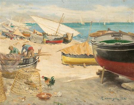 Pescadores en la playa