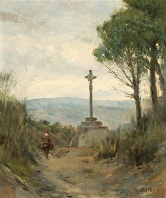 Paisaje con cruz de término